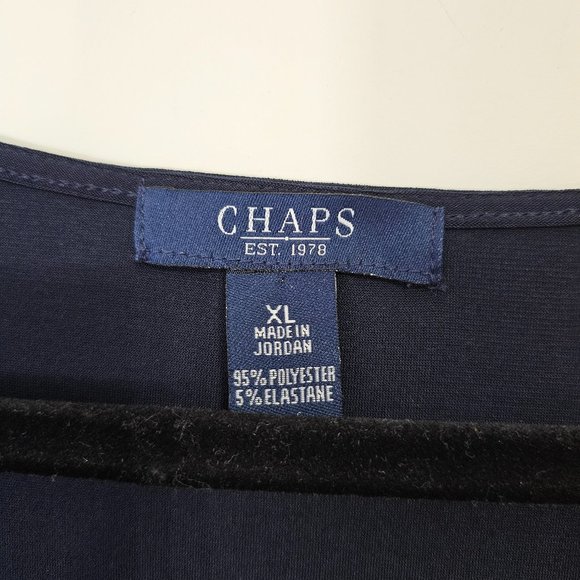NWT Chaps size XL Short Sleeve top in Navy Blue - Picture 4 of 6